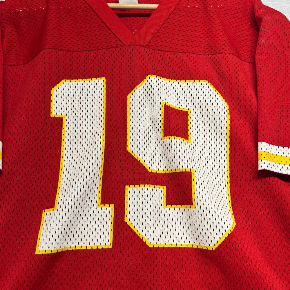 Vintage KC Chiefs Logo 7 Football Jersey Red Mesh Mens Medium Made in USA - Picture 4 of 8